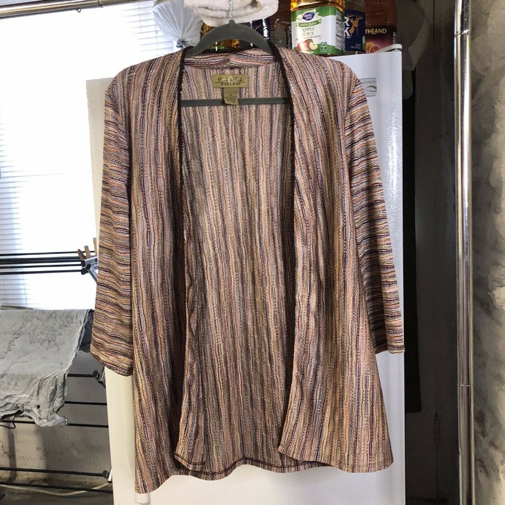 Peck & Peck Weekend Size Medium Open Cardigan - image 1